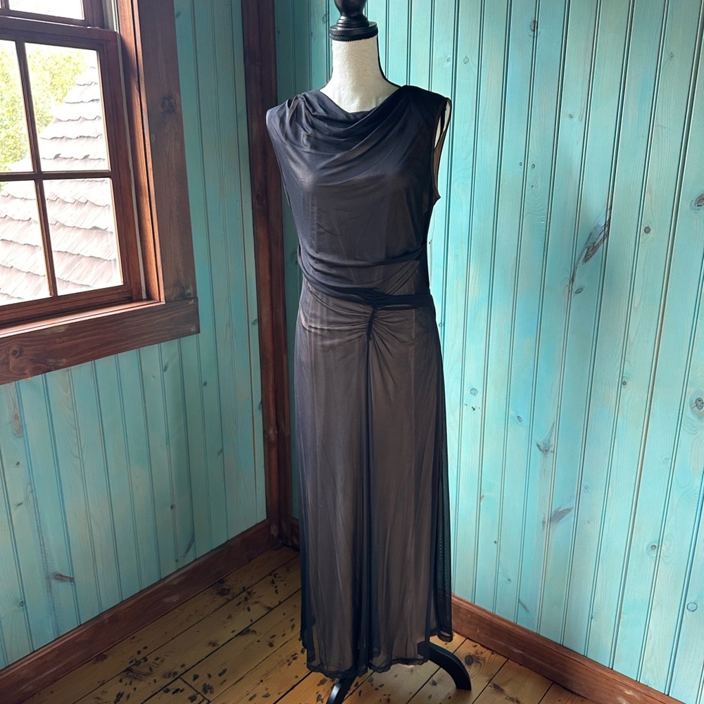 DKNY Black Sheer Maxi Dress